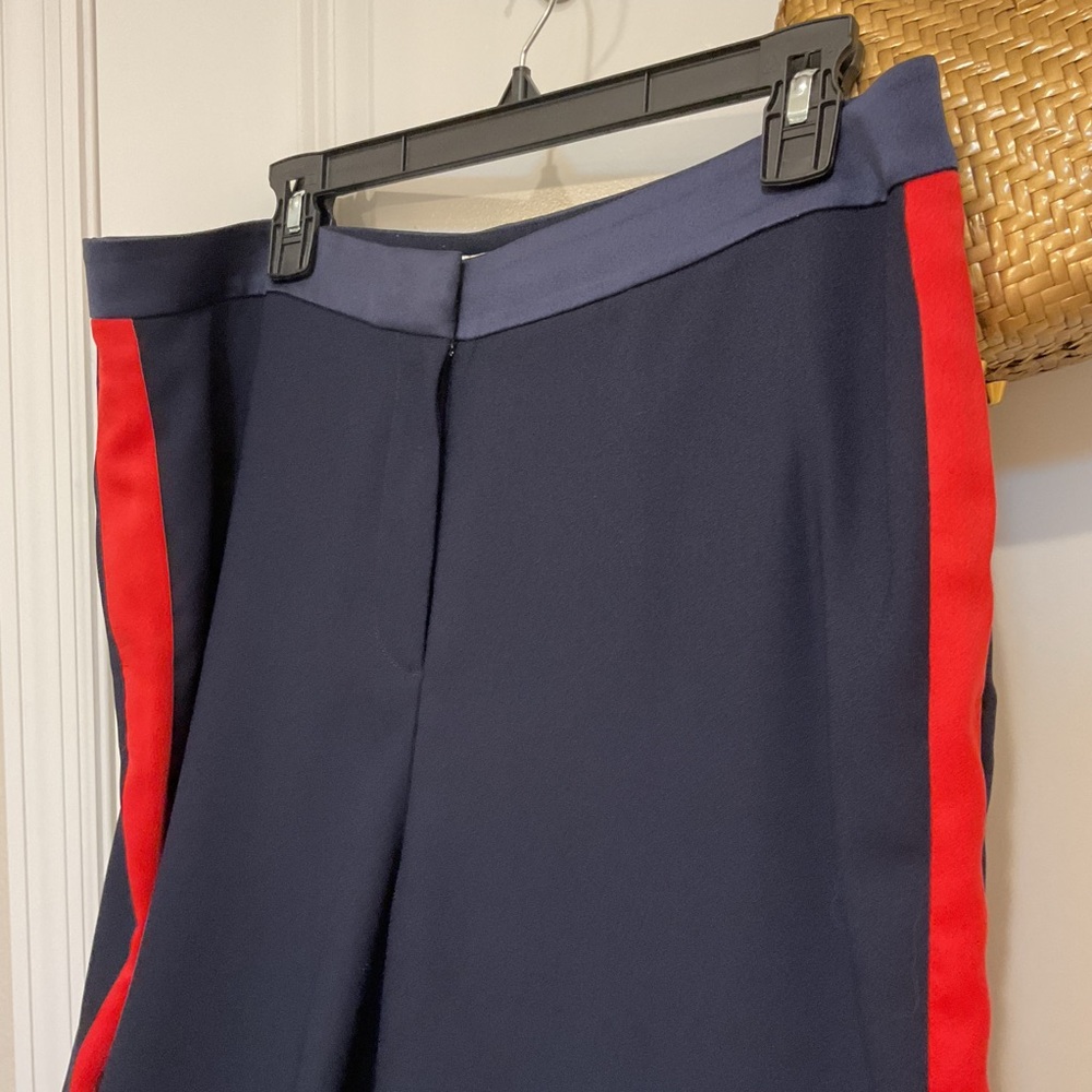 Boden Exeter Wide-Leg Pants Navy/Red Size 12, EUC - Picture 5 of 8